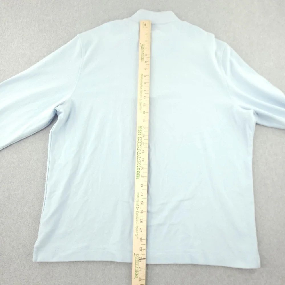 UNTUCKit Sweater Mens 2XL Blue Cotton Spandex 1/4 Zip Mock Neck Knit Pullover